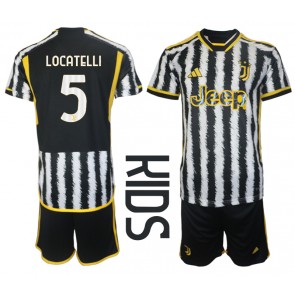 Juventus Manuel Locatelli #5 Dětské Domácí dres komplet 2023-24 Krátký Rukáv (+ trenýrky)